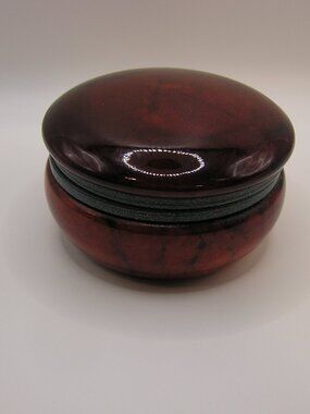 Round Hand Carved Alabaster Trinket Box